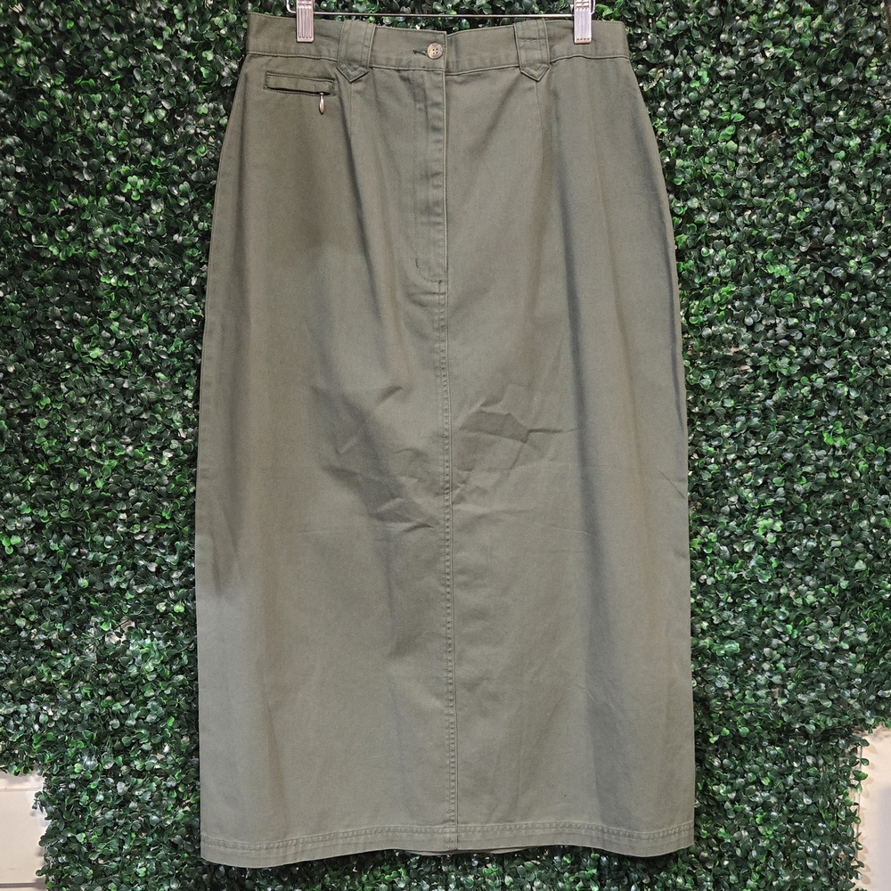 Woolrich Dark Olive Green Midi Skirt